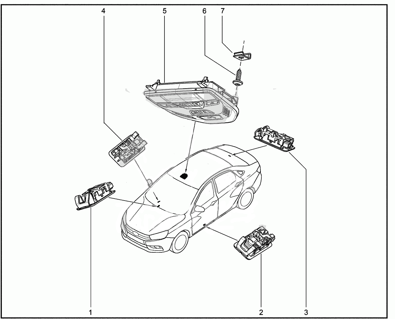 814011. Салонное освещение Lada Vesta